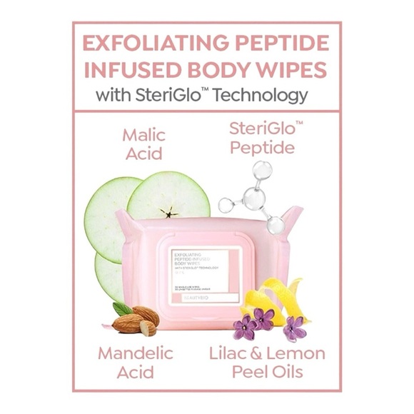 BeautyBio Exfoliating Peptide-Infused Body Wipes 30 Count - Picture 2 of 4